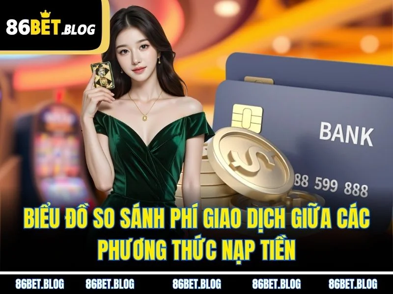 Biểu đồ so sánh phí giao dịch giữa các phương thức nạp tiền